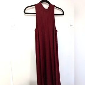 Hollister Burgundy Maroon Swing Dress High Neck